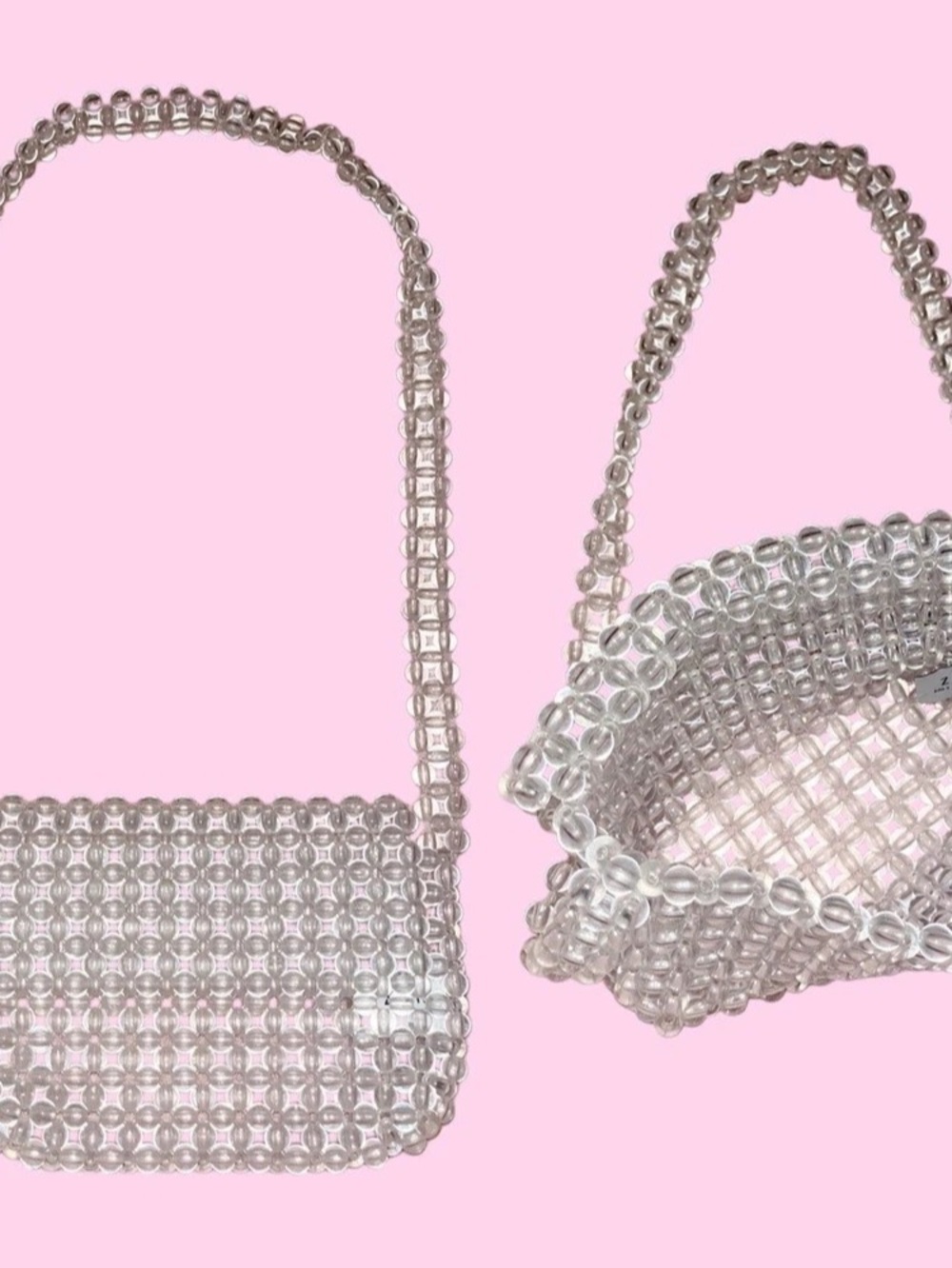 Zara Beaded Chain Shoulder Bag in Silver